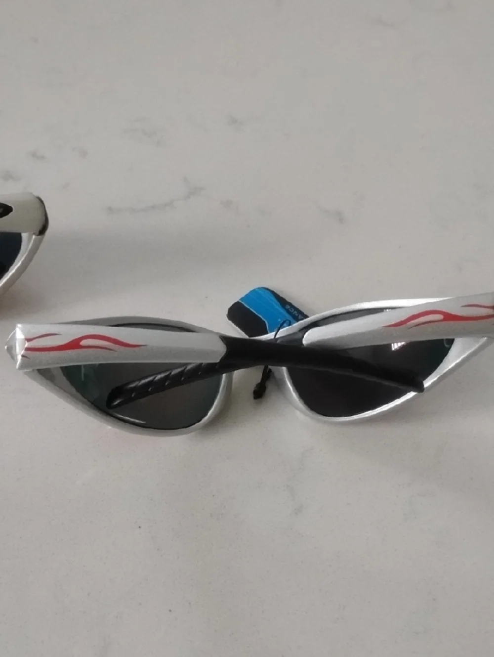 2 Pair Silver Frame Sunglasses with Orange-Red Mirror Lenses - Picture 3 of 13